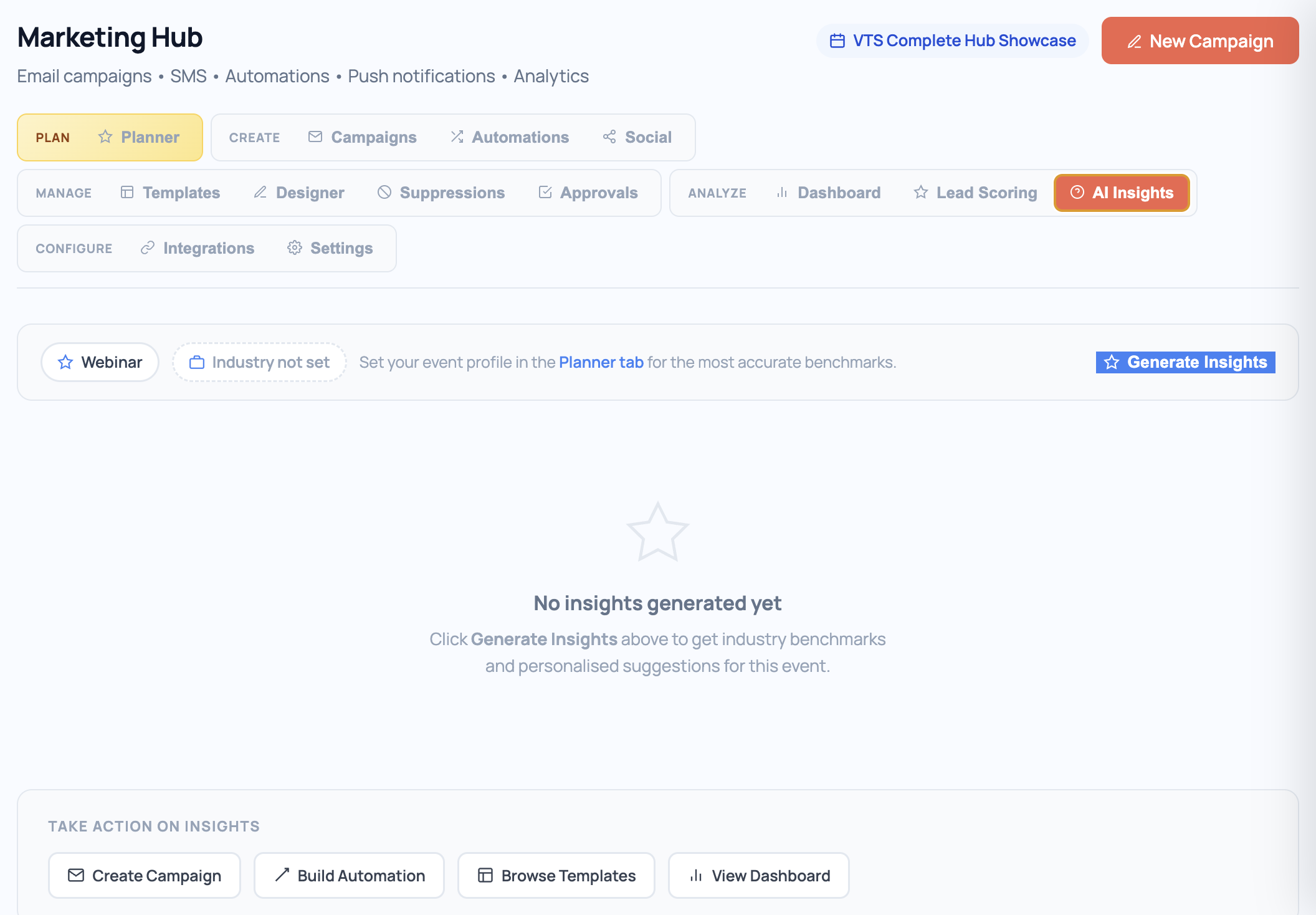 VIDE AI dashboard with engagement and follow-up recommendations